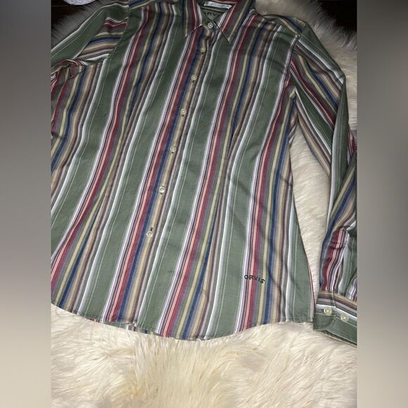 Orvis stripped wrinkle free collared button down sz 10 - Picture 2 of 6